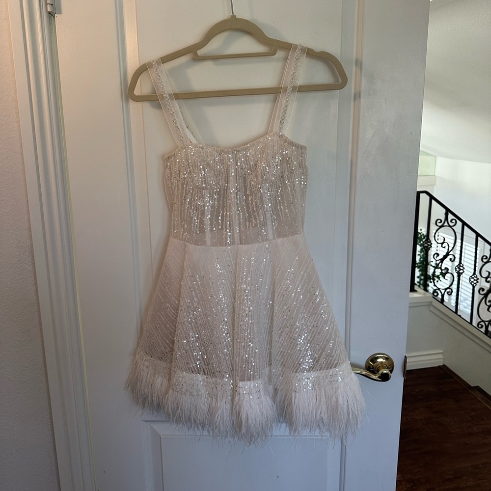 Bronx and Banco Mademoiselle white mini dress